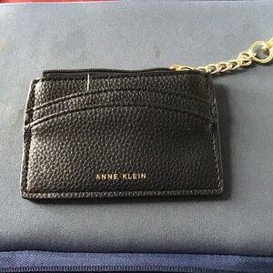Anne Klein black leather Id wallet